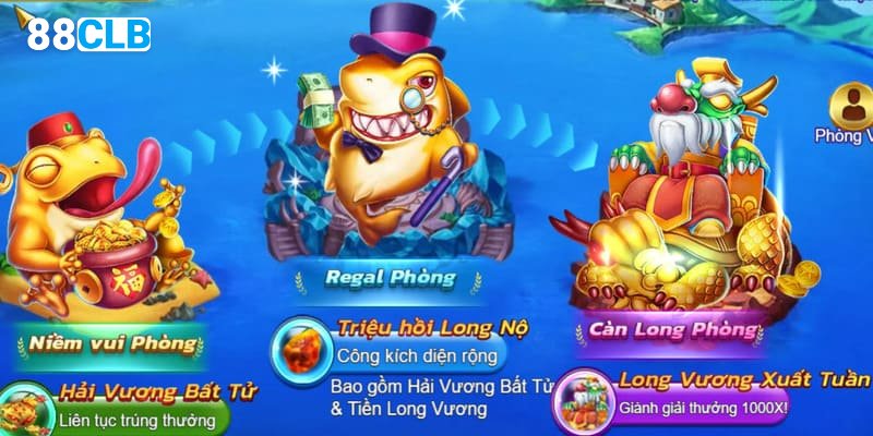 Tựa game bắn cá với đa dạng phòng chơi